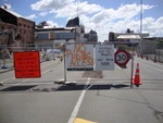 Manchester St Manchester St Red Zone fence.JPG