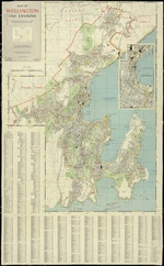 Map of Wellington and environs. Colour accurate digital copy photographed by Alexander Turnbull Library