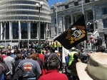 Proposed ACC Bike Levy Protest Parliament Wellington November 2009 (12).JPG