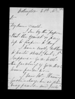 3 pages written by Catherine Hart in Wellington to Sir Donald McLean, from Inward family correspondence - Catherine Hart (sister); Catherine Isabella McLean (sister-in-law)