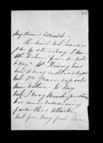 2 pages written by Catherine Isabella McLean to Sir Donald McLean, from Inward family correspondence - Catherine Hart (sister); Catherine Isabella McLean (sister-in-law)