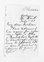 3 pages written 1 Jul 1863 by Thomas Purvis Russell in Woburn to Sir Donald McLean, from Inward letters - Thomas Purvis Russell