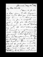 2 pages written 28 May 1864 by Archibald John McLean in Glenorchy to Sir Donald McLean, from Inward family correspondence - Archibald John McLean (brother)