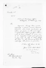 3 pages written 25 Feb 1869 by an unknown author in Wellington to Hawke's Bay Region, from Hawke's Bay.  McLean and J D Ormond, Superintendents - Letters to Superintendent