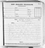 2 pages to Napier City, from Native Minister and Minister of Colonial Defence - Outward telegrams