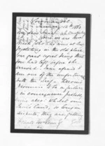 3 pages written 12 Jan 1863 by Captain Walter Charles Brackenbury in Coromandel to Sir Donald McLean, from Inward letters -  W C Brackenbury