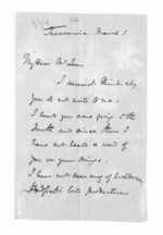 3 pages written by Sir Thomas Robert Gore Browne to Sir Donald McLean, from Inward and outward letters - Sir Thomas Gore Browne (Governor)