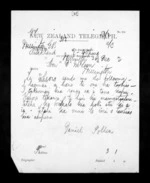 1 page written 26 Dec 1872 by Dr Daniel Pollen in Auckland City to Sir Donald McLean in Wellington, from Native Minister - Inward telegrams