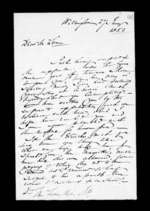 5 pages written 27 Jan 1851 by Robert Roger Strang in Wellington to Sir Donald McLean, from Family correspondence - Robert Strang (father-in-law)