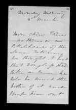 3 pages written 3 Mar 1873 by Annabella McLean to Sir Donald McLean, from Inward family correspondence - Annabella McLean (sister)