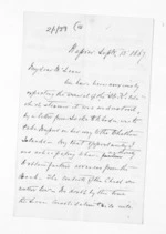 4 pages written 13 Sep 1867 by John Chilton Lambton Carter in Napier City to Sir Donald McLean, from Inward letters - J C Lambton Carter