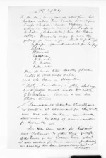1 page written 9 Sep 1867 by Joseph Rhodes, from Hawke's Bay.  McLean and J D Ormond, Superintendents - Letters to Superintendent