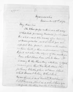 4 pages written 22 Nov 1872 by Robert Smelt Bush in Ngaruawahia to Sir Donald McLean in Wellington, from Inward letters - Robert S Bush