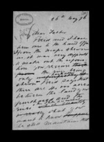 2 pages written 26 May 1876 by Sir Robert Donald Douglas Maclean to Sir Donald McLean, from Inward family correspondence - Douglas Maclean (son)