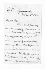 4 pages written 4 Oct 1872 by Robert Smelt Bush in Ngaruawahia, from Inward letters - Robert S Bush