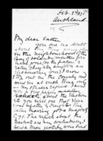 2 pages written 2 Feb 1871 by Sir Robert Donald Douglas Maclean in Auckland Region to Sir Donald McLean, from Inward family correspondence - Douglas Maclean (son)