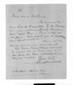 2 pages written 24 Dec 1867 by John Gibson Kinross in Napier City to Sir Donald McLean, from Inward letters -  John G Kinross