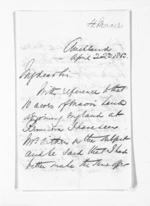 3 pages written 22 Apr 1862 by Captain H Mercer to Sir Donald McLean in Napier City, from Inward letters - Surnames, Mau - Mer