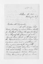 3 pages written 21 Apr 1862 by Sir Malcolm Fraser in Wellington, from Inward letters - Surnames, Fra - Fri