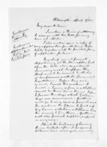 2 pages written 2 Apr 1851 by an unknown author in Wellington City to Sir Donald McLean, from Inward letters - Surnames, Thomas