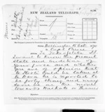4 pages written 15 Oct 1870 by Sir Donald McLean in Wellington, from Native Minister and Minister of Colonial Defence - Inward telegrams