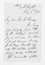 4 pages written 6 May 1870 by Philip Harington in Wellington to Sir Donald McLean, from Inward letters - Philip Harington