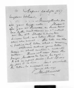 1 page written 30 Sep 1867 by John Gibson Kinross in Napier City to Sir Donald McLean, from Inward letters -  John G Kinross