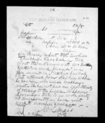 1 page written 26 Nov 1872 by William Gilbert Mair in Alexandra to Sir Donald McLean in Napier City, from Native Minister - Inward telegrams