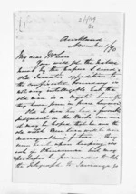 2 pages written 1 Nov 1870 by Dr Daniel Pollen in Auckland Region to Sir Donald McLean, from Inward letters - Daniel Pollen