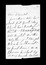 3 pages written by Catherine Hart to Sir Donald McLean, from Inward family correspondence - Catherine Hart (sister); Catherine Isabella McLean (sister-in-law)