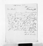 2 pages written by Major H F Turner to Sir Donald McLean, from Inward letters -  Surnames, Tuk - Tur