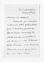 5 pages written 24 Oct 1874 by an unknown author in Sydney to Sir Donald McLean, from Inward letters - Surnames, Und - Viv