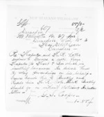 1 page written 15 Mar 1873 by George Sisson Cooper in Wellington to Sir Donald McLean in Dunedin City, from Native Minister and Minister of Colonial Defence - Inward telegrams