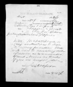 1 page written 27 Nov 1872 by George Sisson Cooper in Wellington City to Sir Donald McLean in Napier City, from Native Minister - Inward telegrams