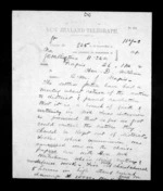 2 pages written 26 Nov 1872 by Thomas William Lewis in Wellington City to Sir Donald McLean in Napier City, from Native Minister - Inward telegrams