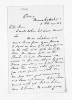 2 pages written 3 Feb 1868 by R Ross to Sir Donald McLean, from Inward letters - Surnames, Roo - Ros