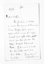 2 pages written by Sir Thomas Robert Gore Browne to Sir Donald McLean, from Inward letters -  Sir Thomas Gore Browne (Governor)