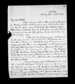 2 pages written 2 Nov 1872 by Sir Robert Donald Douglas Maclean to Sir Donald McLean, from Inward family correspondence - Douglas Maclean (son)