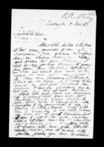 2 pages written 3 Dec 1862 by Robert Roger Strang in Wellington to Sir Donald McLean, from Family correspondence - Robert Strang (father-in-law)