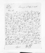 1 page written 10 Apr 1876 by an unknown author in Tauranga, from Inward letters -  G E Read