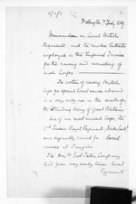 19 pages written 7 Jul 1869 by Captain Henry William Young in Wellington to Wellington, from Minister of Colonial Defence - Administration of colonial defence