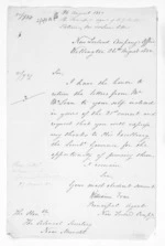 1 page written 27 Aug 1850 by Sir William Fox in Wellington, from Native Land Purchase Commissioner - Papers