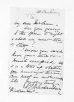 1 page written by Captain Walter Charles Brackenbury to Sir Donald McLean, from Inward letters -  W C Brackenbury