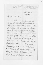 3 pages written 21 Dec 1865 by Francis Dart Fenton in Auckland Region to Sir Donald McLean, from Inward letters - F D Fenton