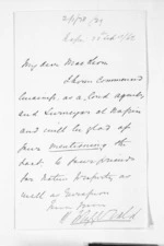 1 page written 22 Sep 1862 by Michael Fitzgerald in Napier City to Sir Donald McLean, from Inward letters - Michael Fitzgerald
