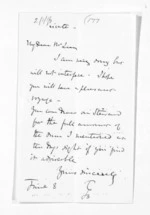 2 pages written by Sir Thomas Robert Gore Browne to Sir Donald McLean, from Inward letters - Sir Thomas Gore Browne (Governor)