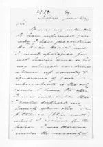 2 pages written 27 Jun 1870 by James Grindell to Sir Donald McLean in Wellington, from Inward letters - James Grindell