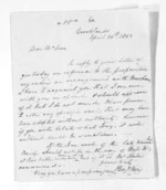2 pages written 30 Apr 1850 by Henry King in New Plymouth District to Sir Donald McLean in New Plymouth District, from Inward letters -  Henry King