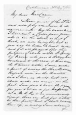 3 pages written 31 Aug 1865 by John Davis Canning to Sir Donald McLean, from Inward letters - Surnames, Cam - Car