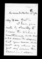 5 pages written   1864 by Alexander McLean in Maraekakaho to Sir Donald McLean, from Inward family correspondence - Alexander McLean (brother)